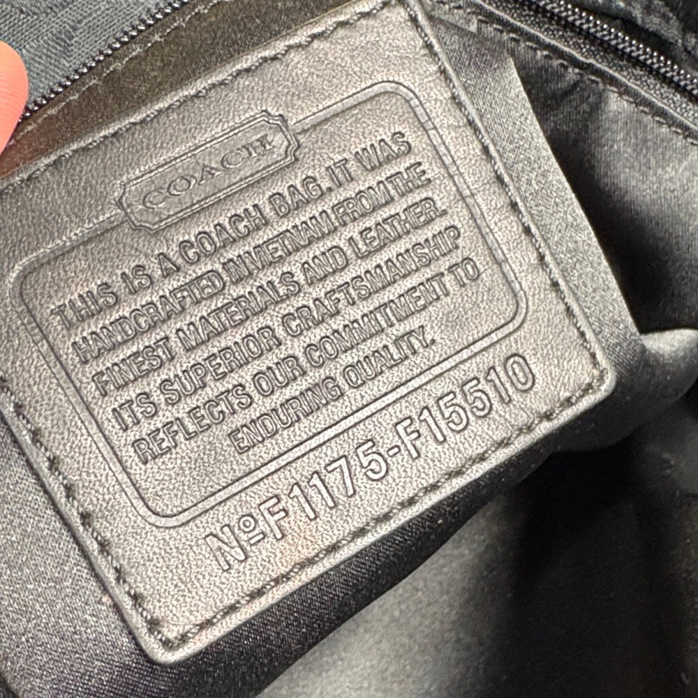Coach Ashley Signature Black Satchel Bag Detachable Shoulder Strap F1175 - Picture 12 of 13